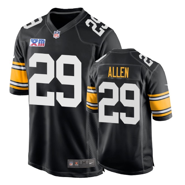 Pittsburgh Steelers #29 Brian Allen 1978 Throwback Super Bowl XIII Black Jersey