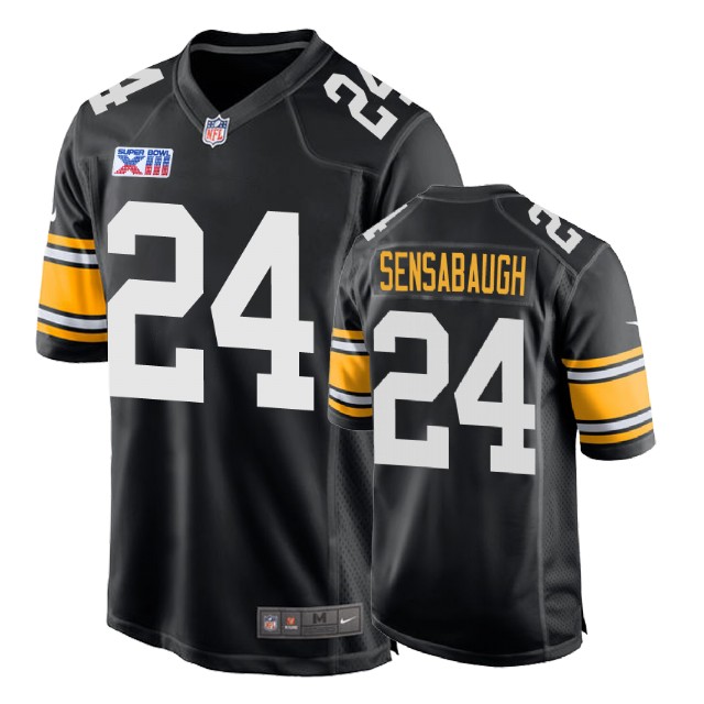 Pittsburgh Steelers #24 Coty Sensabaugh 1978 Throwback Super Bowl XIII Black Jersey Pittsburgh Steelers #24 Coty Sensabaugh 1978 Throwback Super Bowl XIII Black Jersey