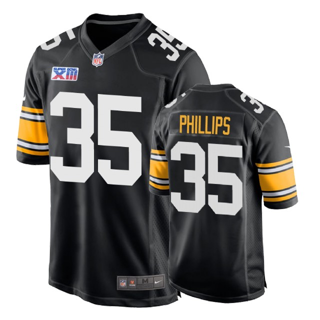 Pittsburgh Steelers #35 Dashaun Phillips 1978 Throwback Super Bowl XIII Black Jersey Pittsburgh Steelers #35 Dashaun Phillips 1978 Throwback Super Bowl XIII Black Jersey