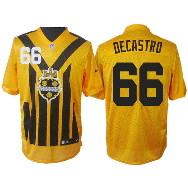 Pittsburgh Steelers #66 David DeCastro 1993s ThrowBack Elite Yellow Jersey