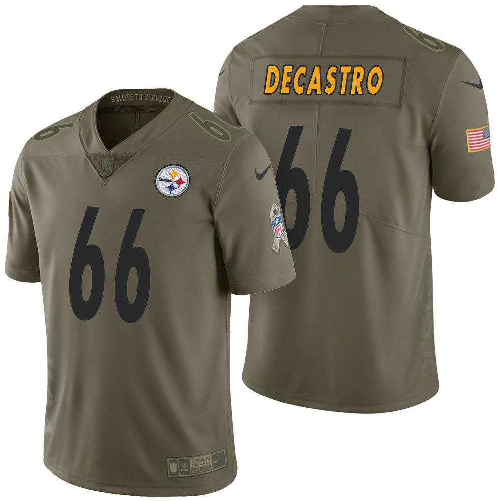 Pittsburgh Steelers #66 David DeCastro Olive 2017 Salute to Service Limited Jersey