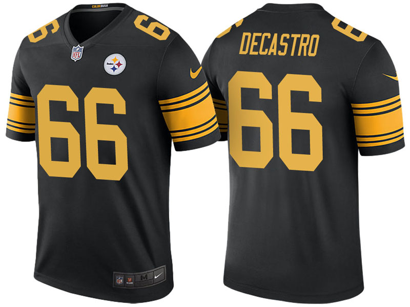 Pittsburgh Steelers #66 David DeCastro Black Color Rush Legend Jersey