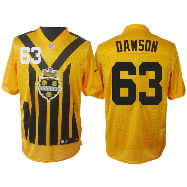 Pittsburgh Steelers #63 Dermontti Dawson Gold 1933s Throwback Elite Jersey Pittsburgh Steelers #63 Dermontti Dawson Gold 1933s Throwback Elite Jersey