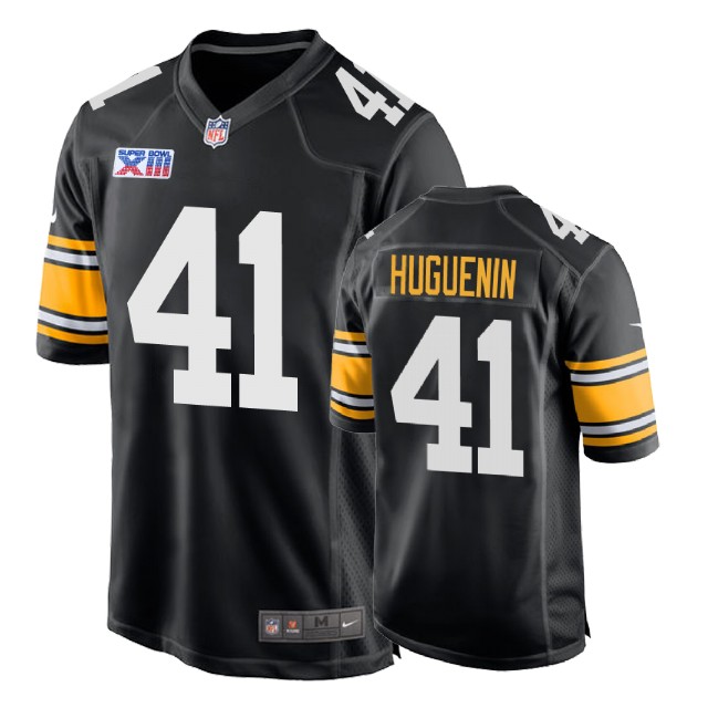 Pittsburgh Steelers #41 Farrington Huguenin 1978 Throwback Super Bowl XIII Black Jersey Pittsburgh Steelers #41 Farrington Huguenin 1978 Throwback Super Bowl XIII Black Jersey