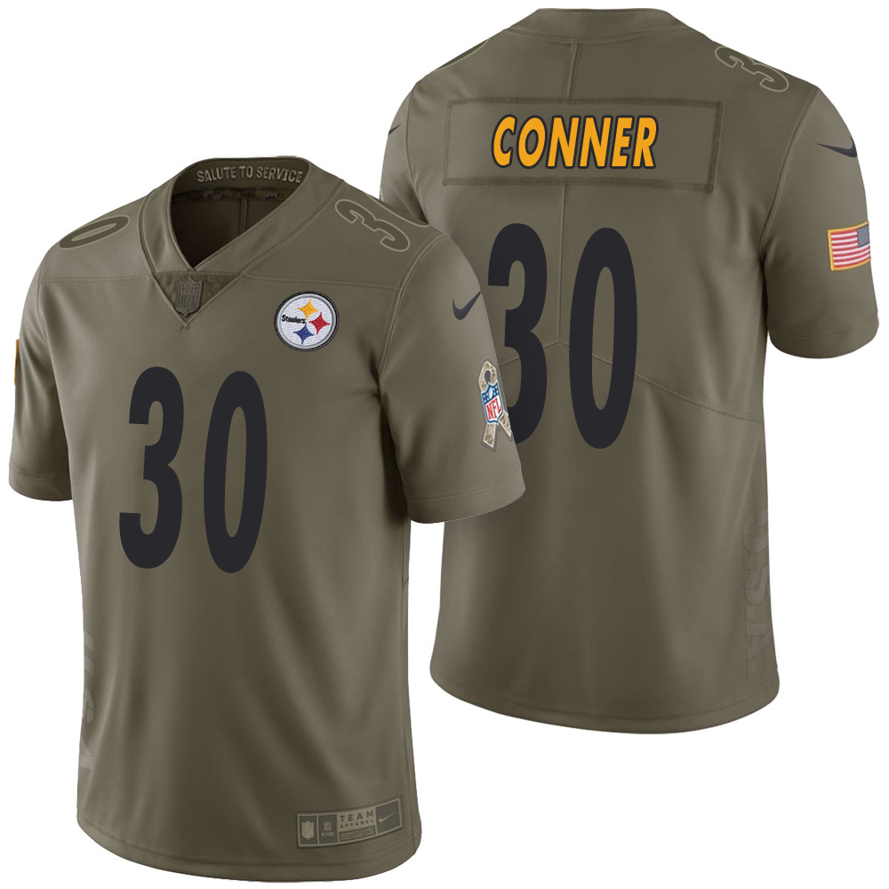 Pittsburgh Steelers #30 James Conner Olive 2017 Salute to Service Limited Jersey