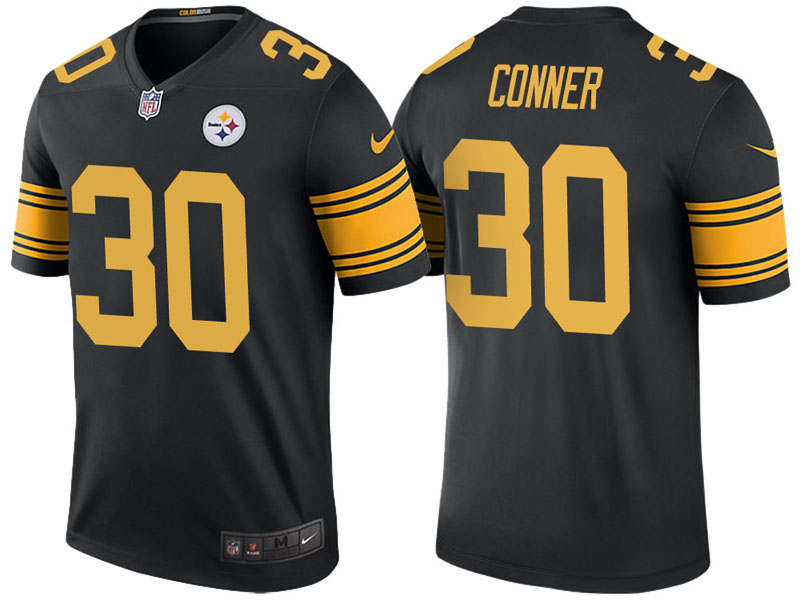 Pittsburgh Steelers #30 James Conner Black Color Rush Legend Jersey