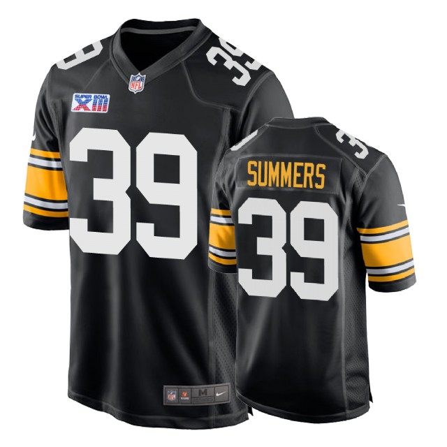 Pittsburgh Steelers #39 James Summers 1978 Throwback Super Bowl XIII Black Jersey