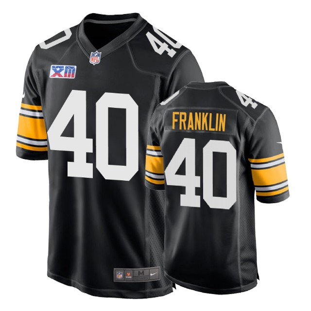 Pittsburgh Steelers #40 Jarvion Franklin 1978 Throwback Super Bowl XIII Black Jersey