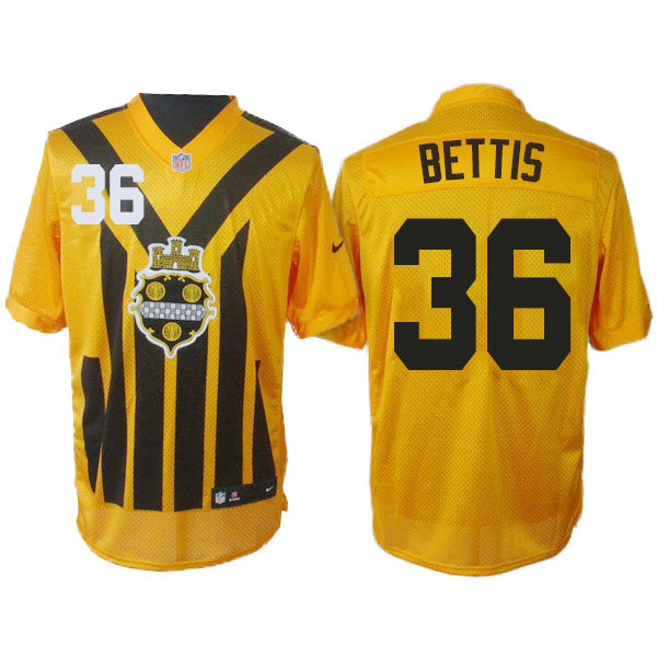 Pittsburgh Steelers #36 Jerome Bettis 1993s ThrowBack Elite Yellow Jersey