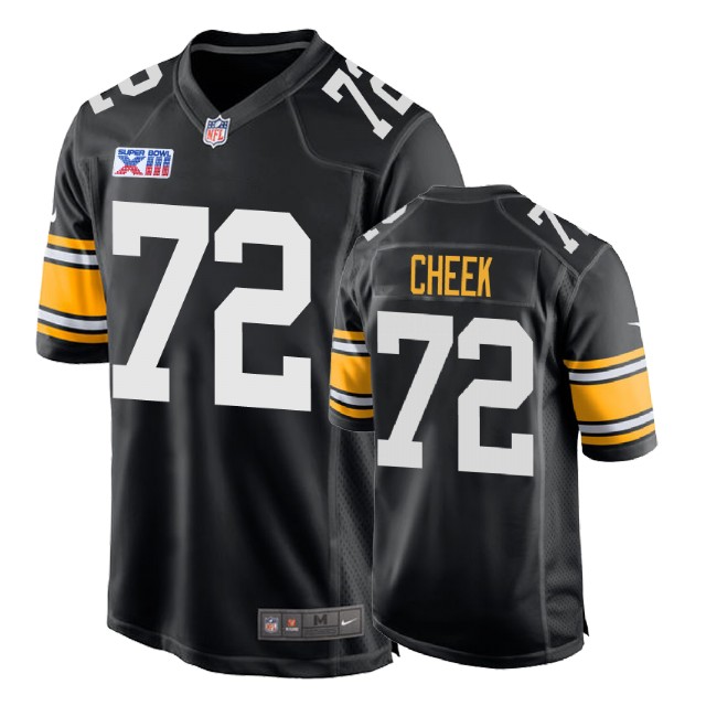 Pittsburgh Steelers #72 Joseph Cheek 1978 Throwback Super Bowl XIII Black Jersey