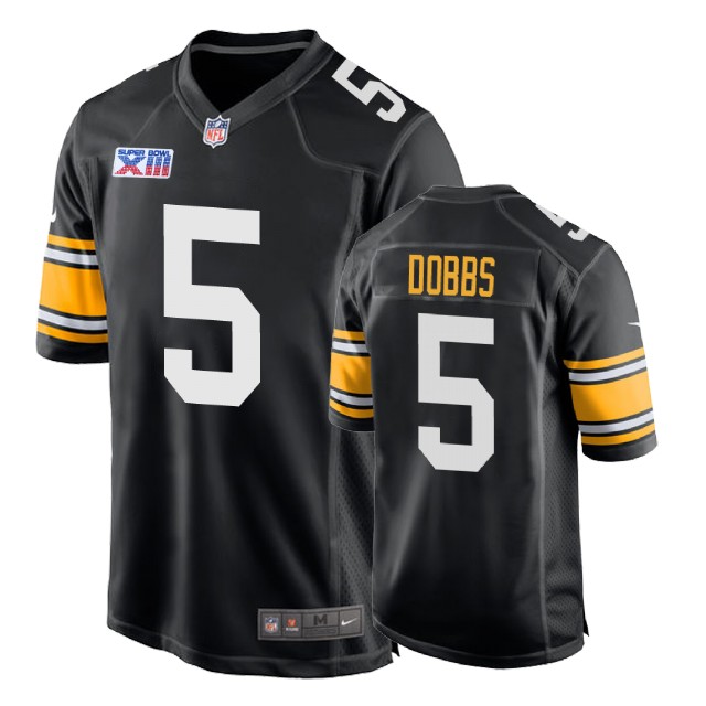 Pittsburgh Steelers #5 Joshua Dobbs 1978 Throwback Super Bowl XIII Black Jersey