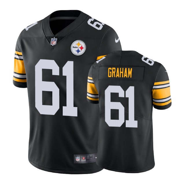 Pittsburgh Steelers #61 Larson Graham Vapor Untouchable Limited Throwback Black Jersey Pittsburgh Steelers #61 Larson Graham Vapor Untouchable Limited Throwback Black Jersey