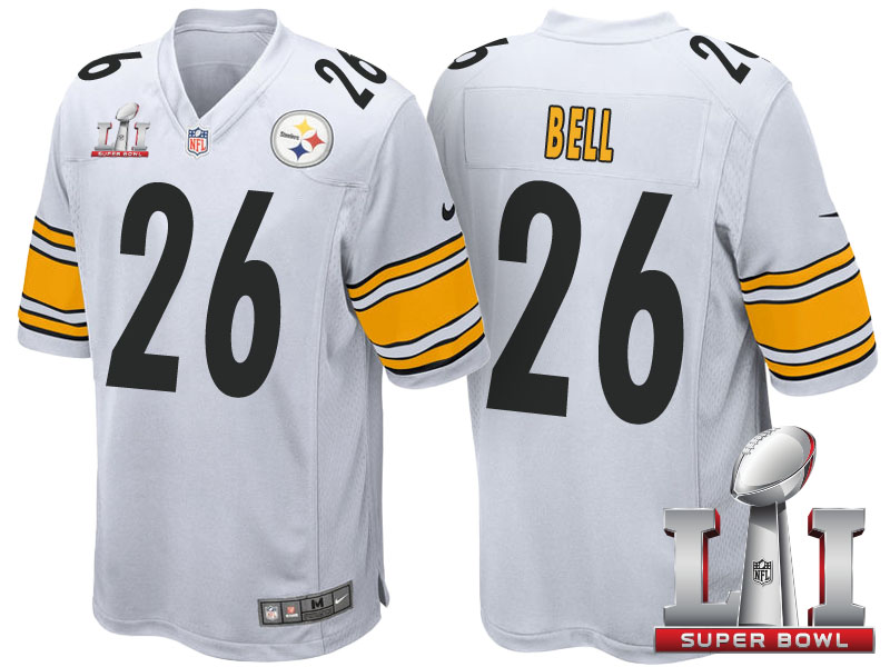Pittsburgh Steelers #26 Le'Veon Bell White 2017 Super Bowl LI Patch Game Jersey Pittsburgh Steelers #26 Le'Veon Bell White 2017 Super Bowl LI Patch Game Jersey