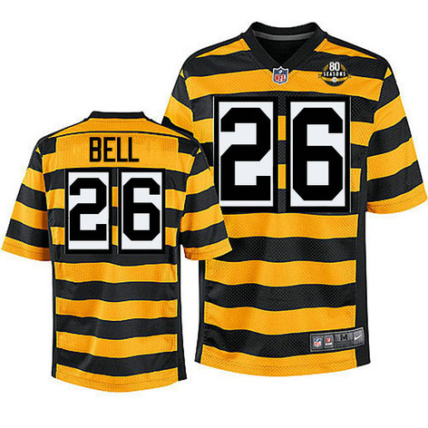 Pittsburgh Steelers #26 Le'Veon Bell Yellow/Black Alternate 80TH Seasons Jersey Pittsburgh Steelers #26 Le'Veon Bell Yellow/Black Alternate 80TH Seasons Jersey