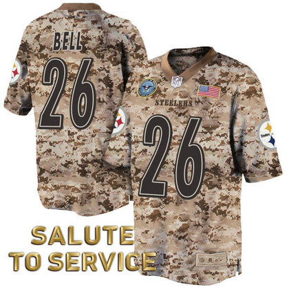 Pittsburgh Steelers #26 Le'Veon Bell Salute to Service Desert Camo Jersey Pittsburgh Steelers #26 Le'Veon Bell Salute to Service Desert Camo Jersey