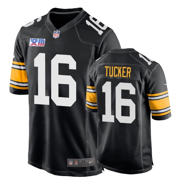 Pittsburgh Steelers #16 Marcus Tucker 1978 Throwback Super Bowl XIII Black Jersey