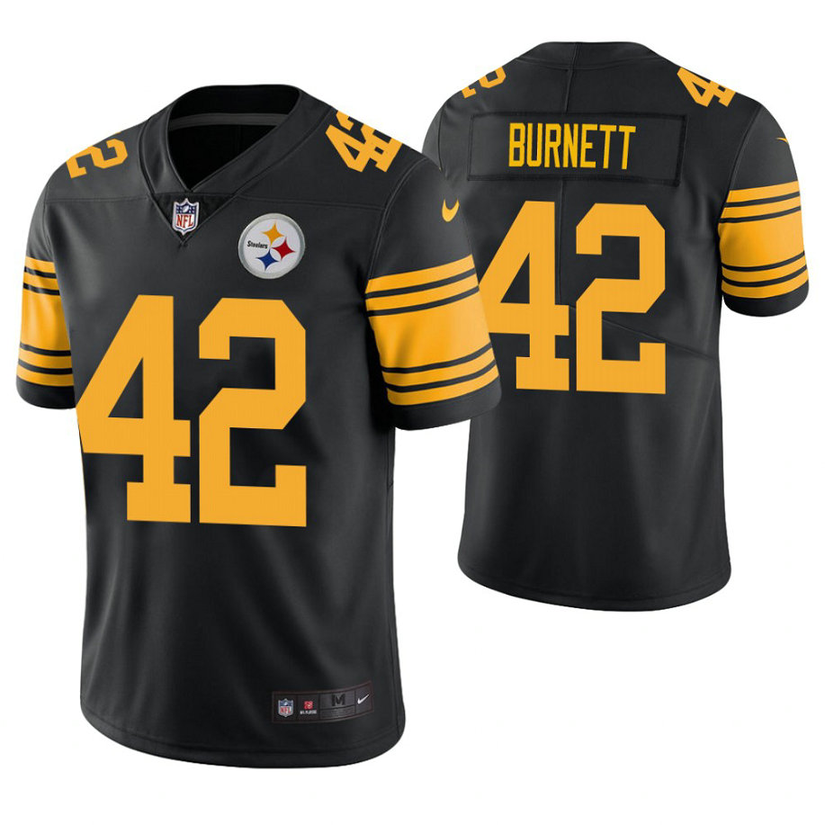 Pittsburgh Steelers #42 Morgan Burnett Black Color Rush Legend Jersey