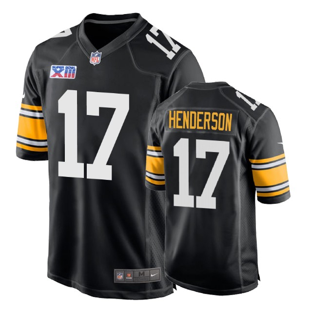 Pittsburgh Steelers #17 Quadree Henderson 1978 Throwback Super Bowl XIII Black Jersey