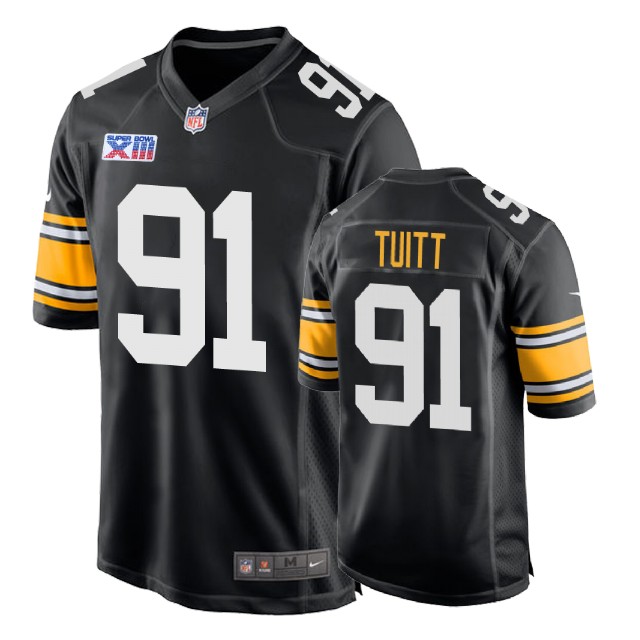 Pittsburgh Steelers #91 Stephon Tuitt 1978 Throwback Super Bowl XIII Black Jersey