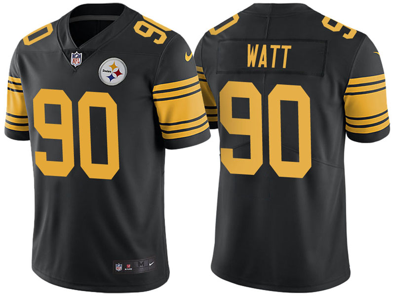 Pittsburgh Steelers #90 T.J. Watt Black Vapor Untouchable Color Rush Limited Jersey Pittsburgh Steelers #90 T.J. Watt Black Vapor Untouchable Color Rush Limited Jersey