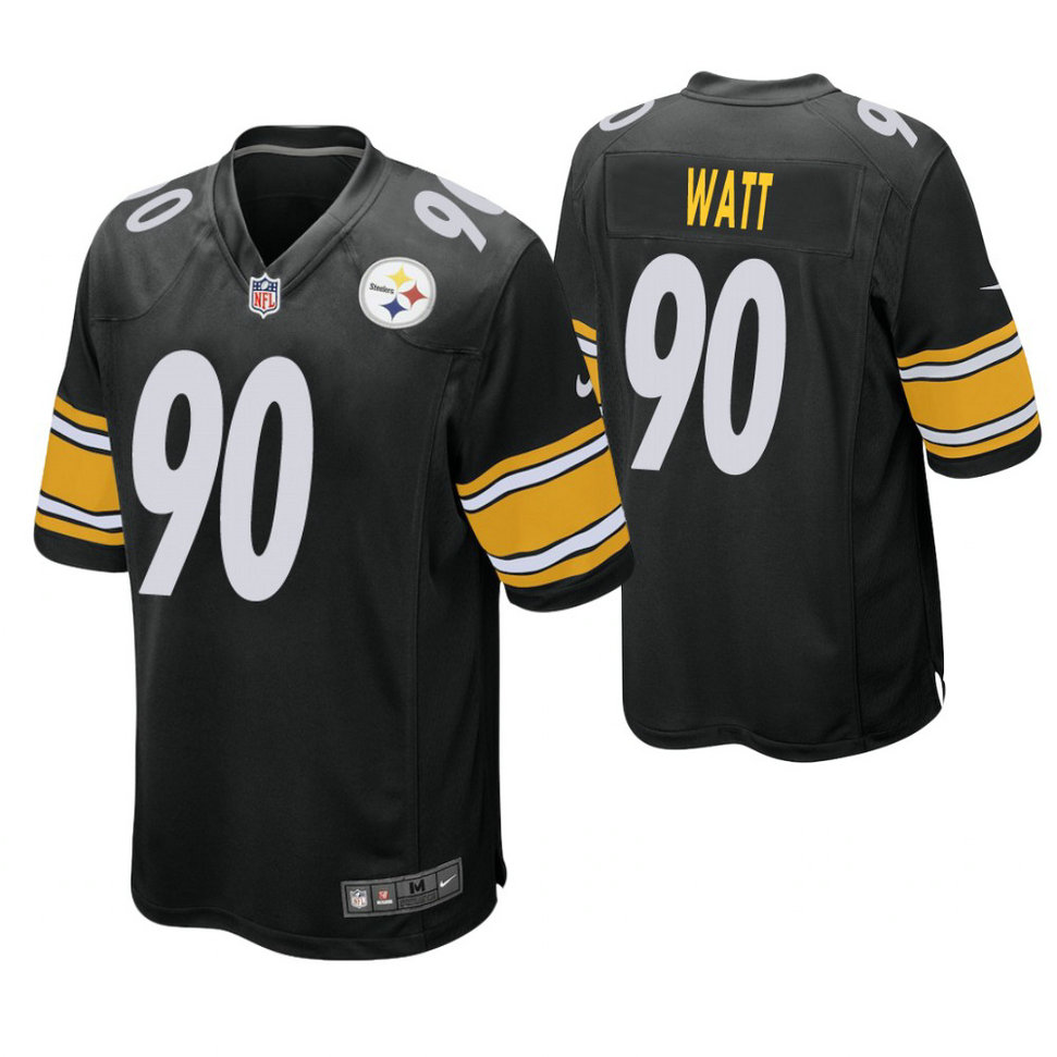 Pittsburgh Steelers #90 T.J. Watt Black Game Jersey Pittsburgh Steelers #90 T.J. Watt Black Game Jersey