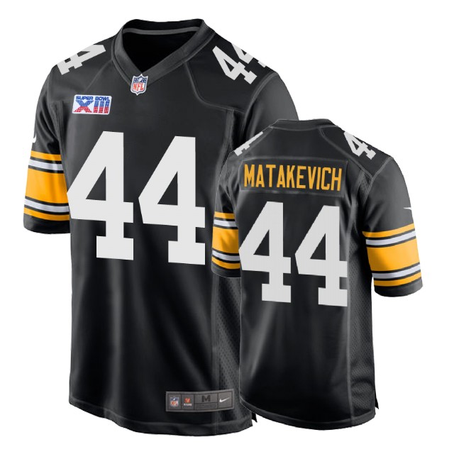 Pittsburgh Steelers #44 Tyler Matakevich 1978 Throwback Super Bowl XIII Black Jersey Pittsburgh Steelers #44 Tyler Matakevich 1978 Throwback Super Bowl XIII Black Jersey