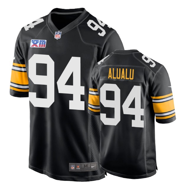 Pittsburgh Steelers #94 Tyson Alualu 1978 Throwback Super Bowl XIII Black Jersey