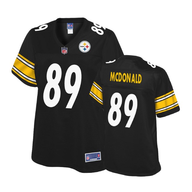 Women Pittsburgh Steelers #89 Vance McDonald Balck Player Pro Line Jersey