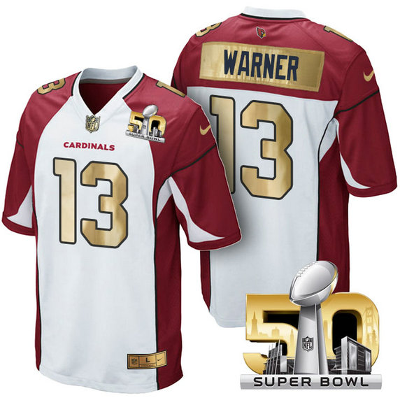 Arizona Cardinals #13 Kurt Warner White Super Bowl 50 Limited Jersey (Pre-Order)