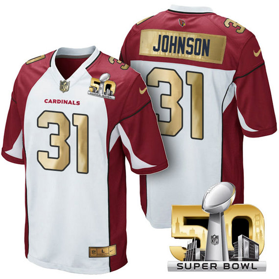 Arizona Cardinals #31 David Johnson White Super Bowl 50 Limited Jersey (Pre-Order)