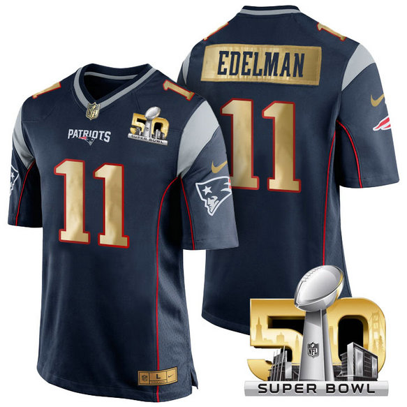 New England Patriots #11 Julian Edelman White Super Bowl 50 Limited Jersey (Pre-Order)