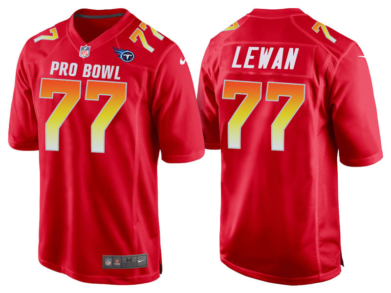 2018 Pro Bowl AFC Tennessee Titans #77 Taylor Lewan Red Game Jersey 2018 Pro Bowl AFC Tennessee Titans #77 Taylor Lewan Red Game Jersey