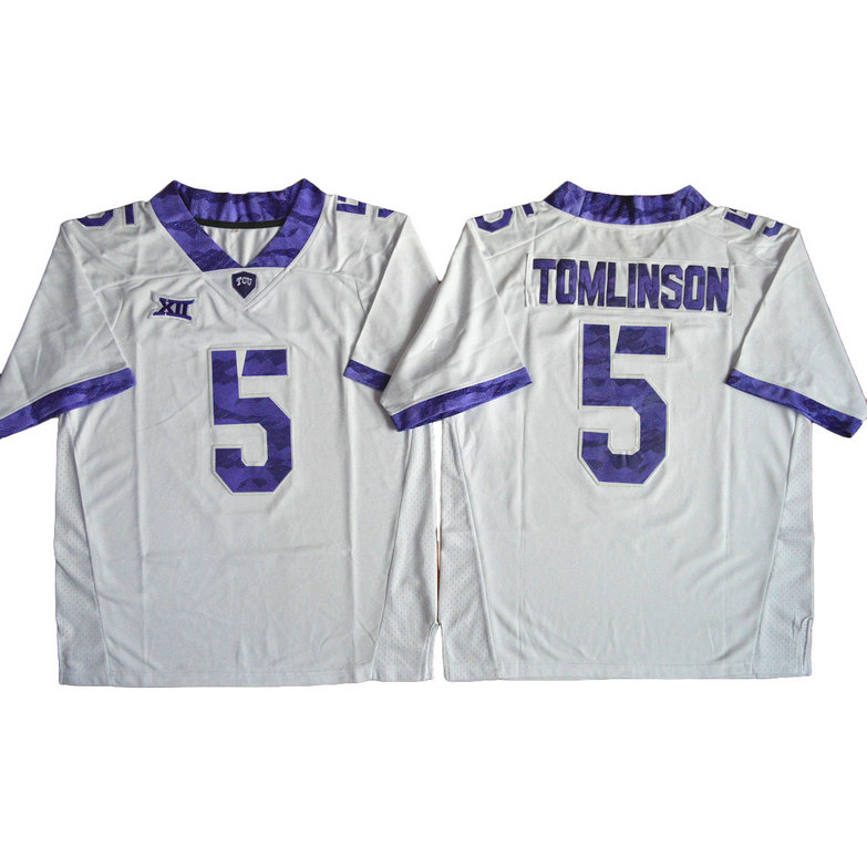 TCU Horned Frogs #5 LaDainian Tomlinson White Big 12 Champions College Football Jersey TCU Horned Frogs #5 LaDainian Tomlinson White Big 12 Champions College Football Jersey