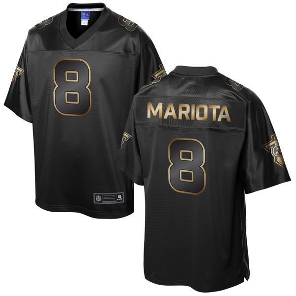 Tennessee Titans #8 Marcus Mariota Super Bowl 50 Black Gold Collection Jersey Tennessee Titans #8 Marcus Mariota Super Bowl 50 Black Gold Collection Jersey