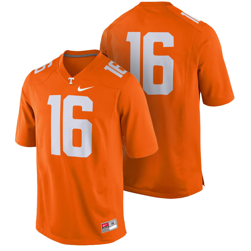 Tennessee Volunteers #16 Orange Game Team Color College Football Jersey