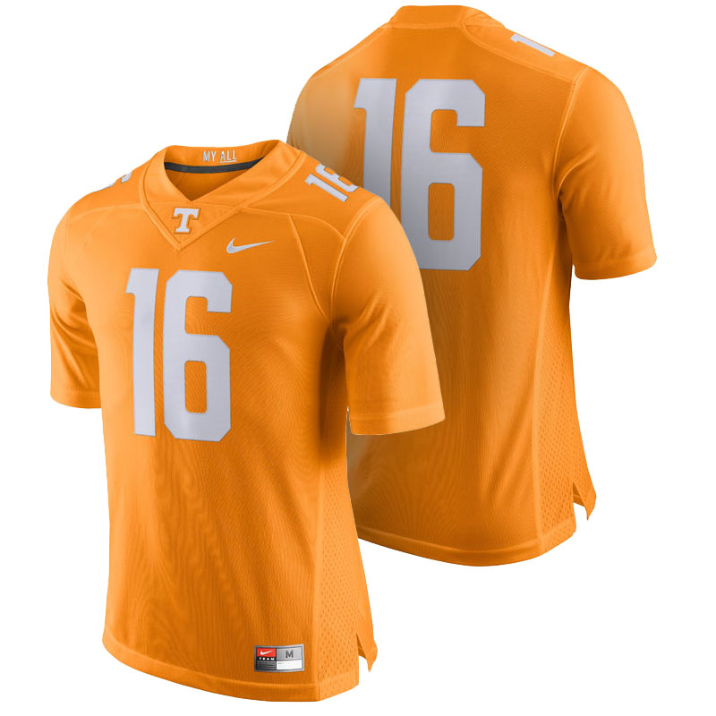 Tennessee Volunteers #16 Orange Limited Team Color College Football Jersey