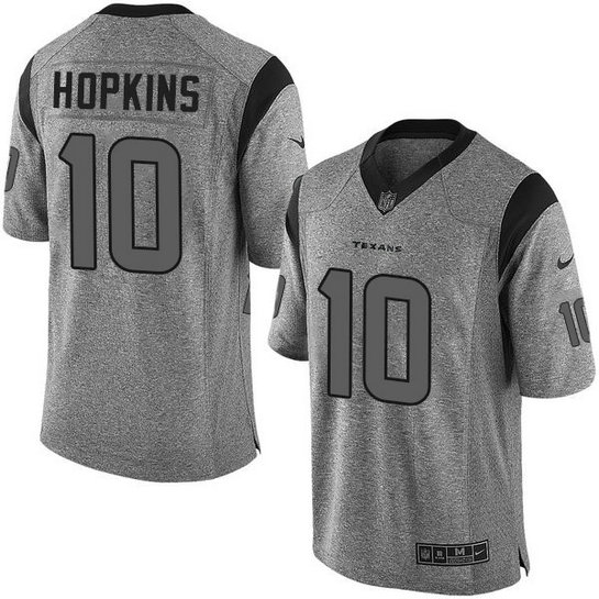 Houston Texans #10 DeAndre Hopkins Gridiron Gray Limited Jersey Houston Texans #10 DeAndre Hopkins Gridiron Gray Limited Jersey
