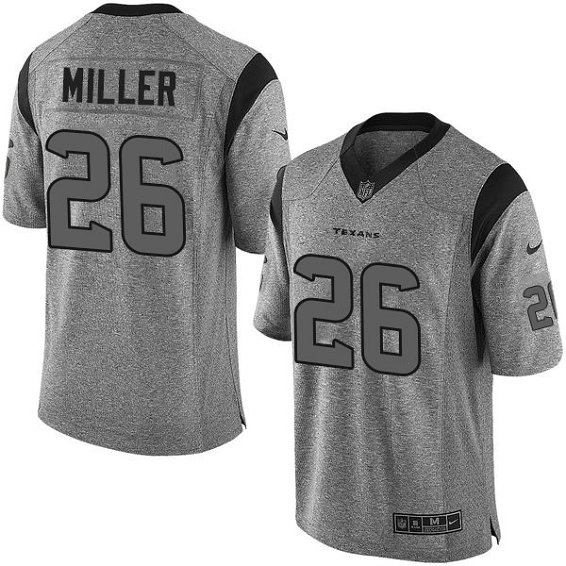 Houston Texans #26 Lamar Miller Gridiron Gray Limited Jersey
