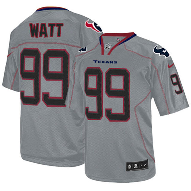 Houston Texans #99 J.J. Watt Grey Lights Out Jersey