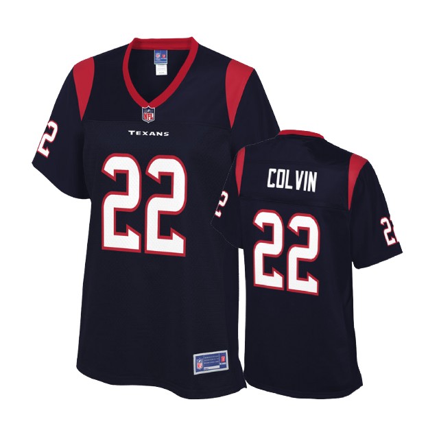 Women Houston Texans #22 Aaron Colvin Navy Team Color Jersey