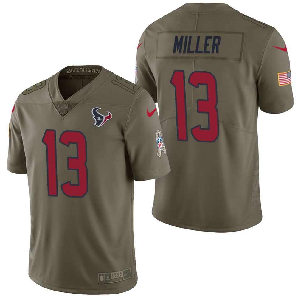 Houston Texans #13 Braxton Miller Olive 2017 Salute to Service Limited Jersey Houston Texans #13 Braxton Miller Olive 2017 Salute to Service Limited Jersey
