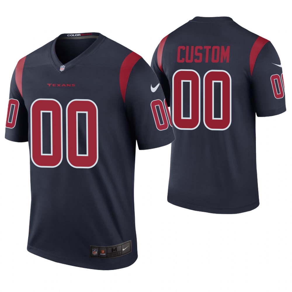 Houston Texans Navy Color Rush Legend Customized Jersey Houston Texans Navy Color Rush Legend Customized Jersey