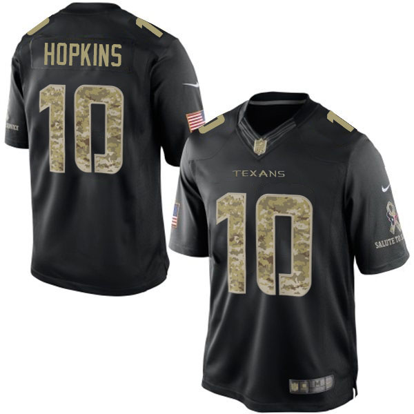 Houston Texans #10 DeAndre Hopkins Salute To Service Black Jersey