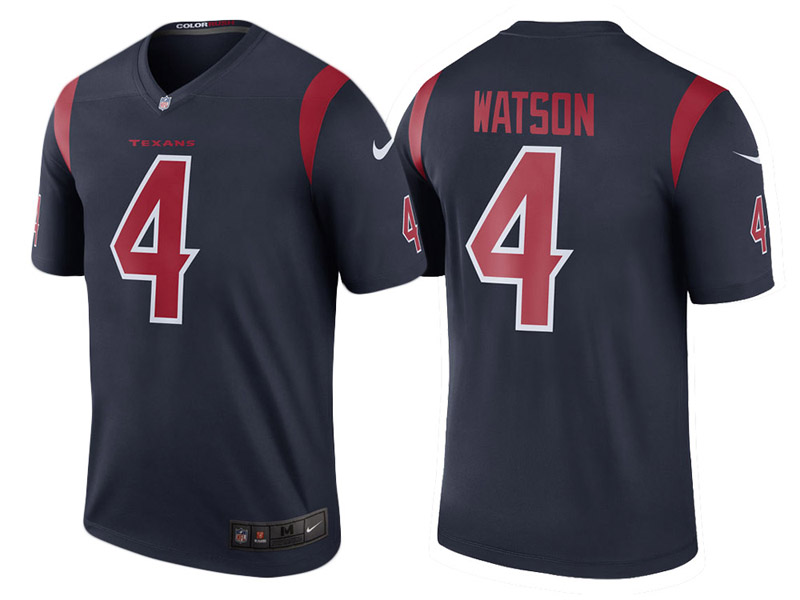 Houston Texans #4 Deshaun Watson Navy Color Rush Legend Jersey