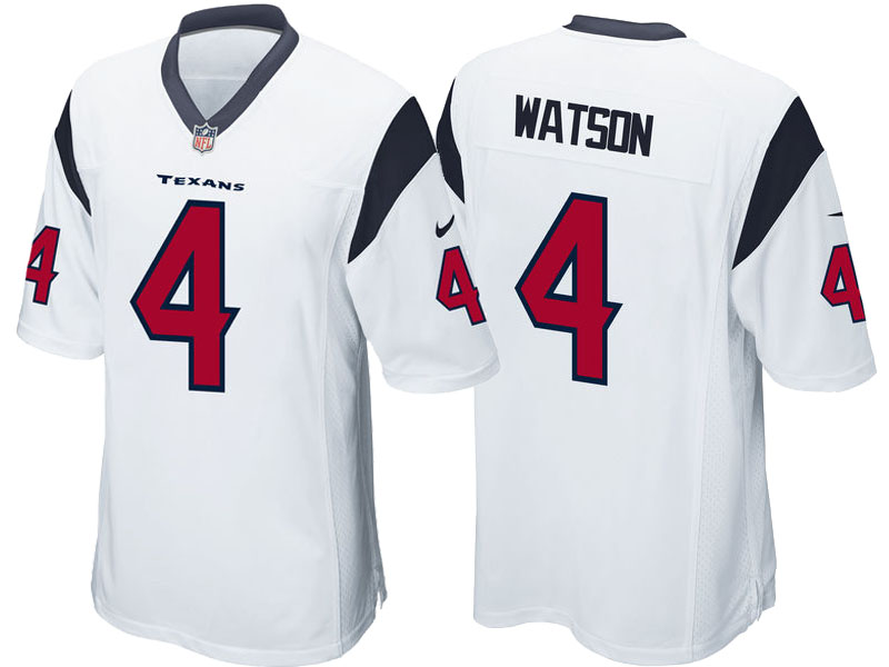 Houston Texans #4 Deshaun Watson White 2017 Draft Pick Game Jersey