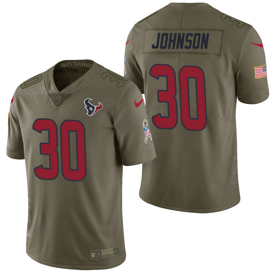 Houston Texans #30 Kevin Johnson Olive 2017 Salute to Service Limited Jersey Houston Texans #30 Kevin Johnson Olive 2017 Salute to Service Limited Jersey
