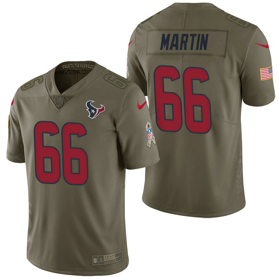 Houston Texans #66 Nick Martin Olive 2017 Salute to Service Limited Jersey