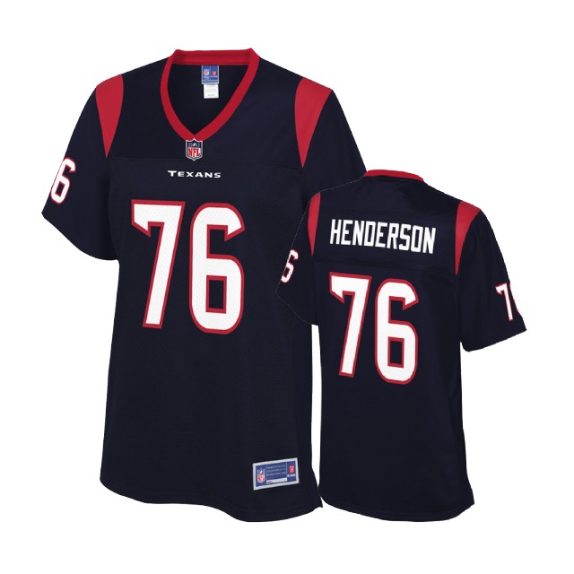 Women Houston Texans #76 Seantrel Henderson Navy Team Color Jersey