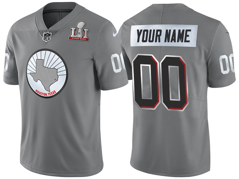 Houston Texans Steel Silver Super Bowl LI Customized Jersey Houston Texans Steel Silver Super Bowl LI Customized Jersey