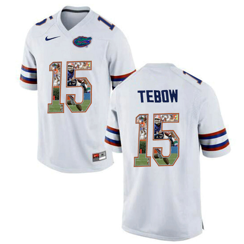 Tim Tebow #15 Florida Gators White College Football Jersey Tim Tebow #15 Florida Gators White College Football Jersey